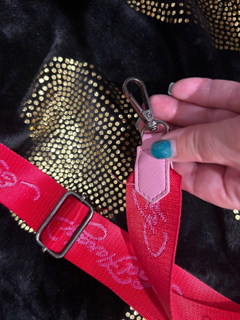 Ed Hardy Red Pink Signature Purse Strap